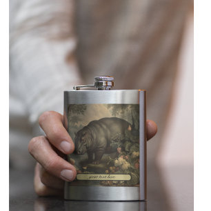 Vintage Botanische Hippo, anpassbar  Flachmann