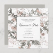 Vintage Botanische Hochzeit Einladung (Vorne/Hinten)