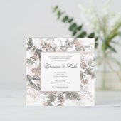 Vintage Botanische Hochzeit Einladung (Stehend Vorderseite)