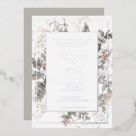 Vintage Botanische Hochzeit Folieneinladung