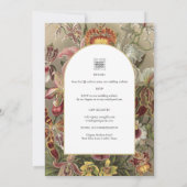 Vintage Botanische Hochzeit in Burgund Einladung (Rückseite)