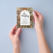 Vintage Botanische Hochzeit in Burgund Flyer (Gruppe)