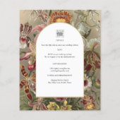 Vintage Botanische Hochzeit in Burgund Flyer (Hinten)