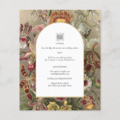 Vintage Botanische Hochzeit in Burgund Flyer (Hinten)