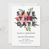 Vintage Botanische Hochzeit Save The Date (Vorderseite)
