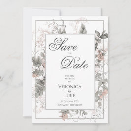 Vintage Botanische Hochzeit Save The Date