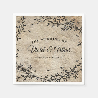 Vintage botanische Hochzeit Serviette