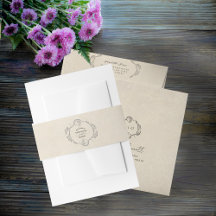 Vintage Botanische Hochzeit Umschlag Bauchbinde