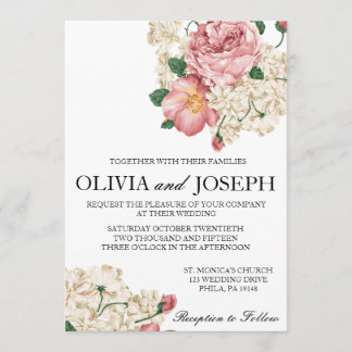 Vintage botanische Hochzeitseinladung Einladung