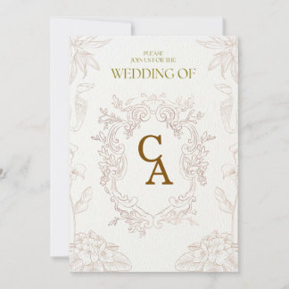 Vintage botanische Hochzeitseinladung | Elegantes Einladung