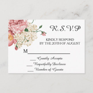 Vintage botanische Hochzeitseinladung UAWG RSVP Karte