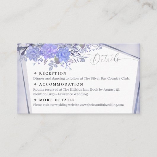 Vintage botanische Hochzeitskarte Begleitkarte (Vorderseite)