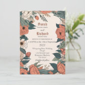 Vintage Botanische Hochzeitssuite Einladung (Stehend Vorderseite)