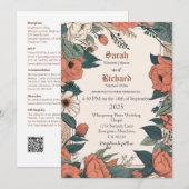 Vintage Botanische Hochzeitssuite Einladung (Vorne/Hinten)