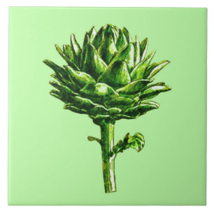 Vintage botanische Illustration, Artischocke Fliese