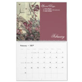 Vintage botanische Illustration Kalender (Feb 2027)