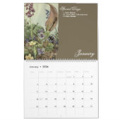 Vintage botanische Illustration Kalender (Jan 2026)