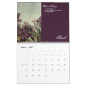 Vintage botanische Illustration Kalender (Mär 2027)