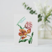 Vintage botanische Illustration Postkarte (Stehend Vorderseite)