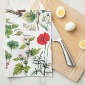 Vintage botanische Illustrationen Geschirrtuch (Viertel Falte)