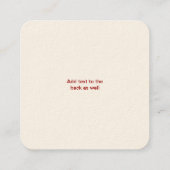 Vintage botanische Illustrationen Quadratische Visitenkarte (Rückseite)