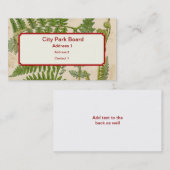 Vintage botanische Illustrationen Visitenkarte (Vorne/Hinten)