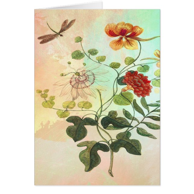 Vintage botanische Illustrations-Blumen-mit (Vorne)