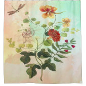 Vintage botanische Illustrations-Blumen-mit Duschvorhang (Vorderseite)