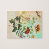 Vintage botanische Illustrations-Blumen-mit Puzzle (Horizontal)