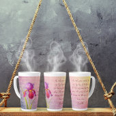 Vintage botanische Iris-Blume Violettöne Milchtasse