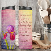 Vintage botanische Iris-Blume Violettöne Thermosbecher