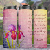 Vintage botanische Iris-Blume Violettöne Thermosbecher