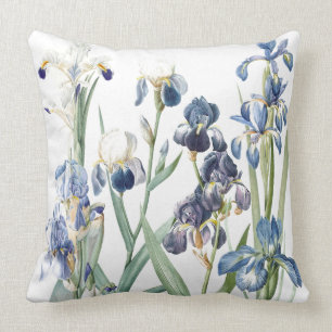 Vintage botanische Iris-Blumen-Blumengarten-Kissen Kissen