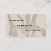 Vintage botanische Iris-Blumen-Geschäfts-Karten Visitenkarte (Rückseite)