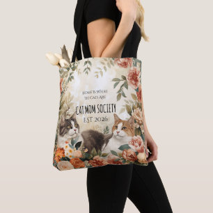Vintage Botanische Katzen-Mama-Gesellschaft Floral Tasche