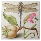 Vintage botanische Keramik Fliese (Vorderseite)