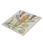 Vintage botanische Keramik Fliese (Seite)