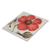 Vintage botanische Keramik Fliese (Seite)