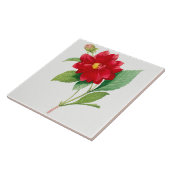 Vintage botanische Keramik Fliese (Seite)