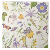 Vintage botanische Keramik Fliese (Vorderseite)