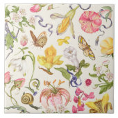 Vintage botanische Keramik Fliese (Vorderseite)