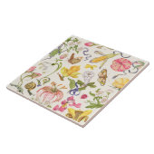 Vintage botanische Keramik Fliese (Seite)