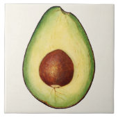 Vintage botanische Keramik Fliese (Vorderseite)