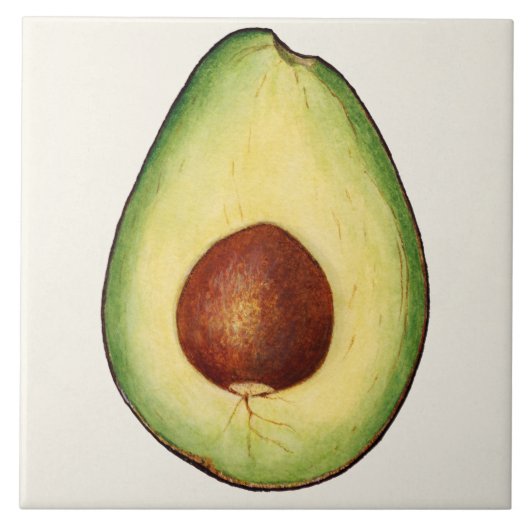 Vintage botanische Keramik Fliese (Vorderseite)