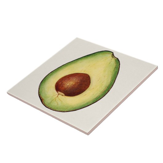 Vintage botanische Keramik Fliese (Seite)