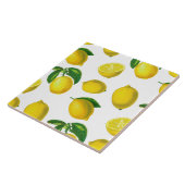 Vintage botanische Keramik Lemon Fliese (Seite)
