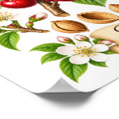 Vintage botanische Kirsch-Illustration Poster (Ecke)