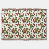 Vintage Botanische Kirschen Decke (Vorderseite)