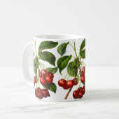 Vintage Botanische Kirschen Kaffeetasse (Vorderseite Links)