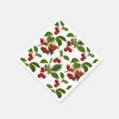 Vintage Botanische Kirschen Serviette (Ecke)